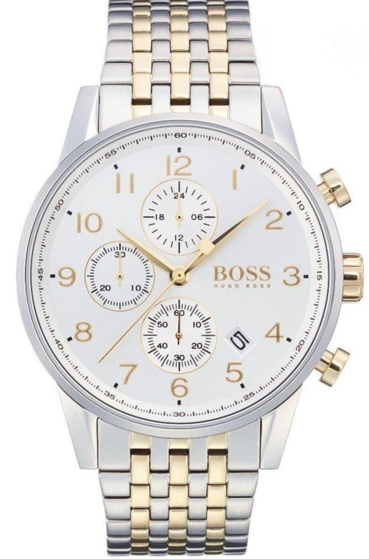 Hugo Boss Navigator White Dial Two Tone Steel Strap Watch for Men - 1513499 Buy Now By Hugo Boss