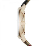 Burberry The Classic Round Gold Dial Brown Leather Strap Unisex Watch - BU10001 Buy Now By Burberry