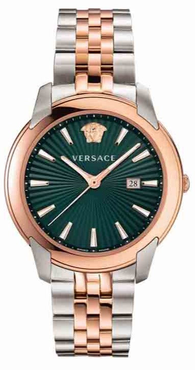 Versace V-Urban Green Dial Two Tone Steel Strap Watch for Men - VELQ00619 Buy Now By Versace