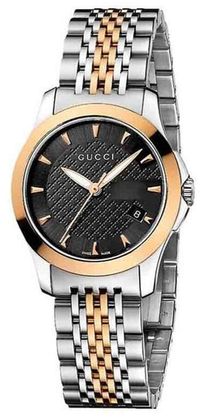 Gucci G Timeless Black Dial Two Tone Steel Strap Watch For Women - YA126512 Buy Now By Gucci