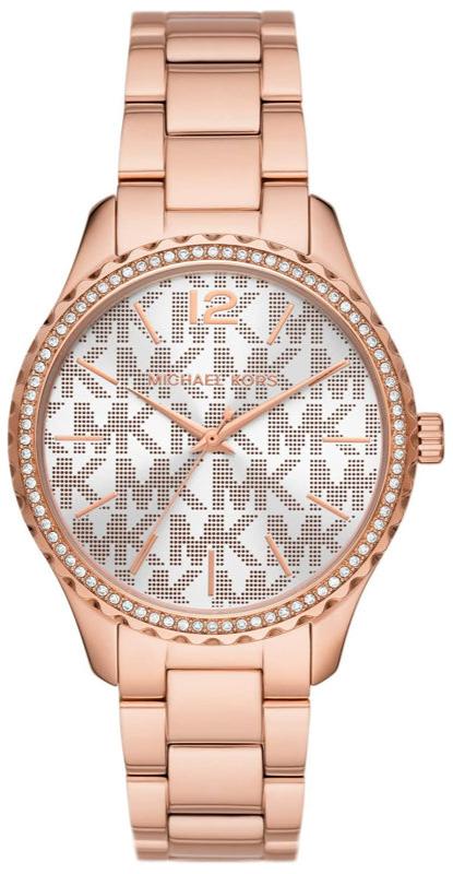 Michael Kors Layton Three Hand Silver Dial Rose Gold Steel Strap Watch For Women - MK7297 Buy Now By Michael Kors