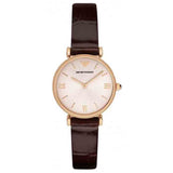 Emporio Armani Classic Quartz Pink Dial Brown Leather Strap Watch For Women - AR1911 Buy Now By Emporio Armani
