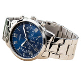 Guess Hendrix Chronograph Blue Dial Silver Steel Strap Watch for Men - W1309G1 Buy Now By Guess