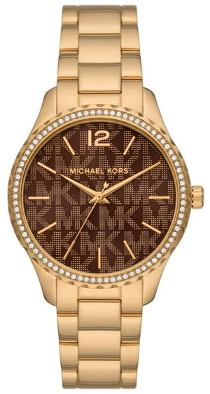 Michael Kors Layton Chronograph Brown Dial Gold Steel Strap Watch For Women - MK7296 Buy Now By Michael Kors