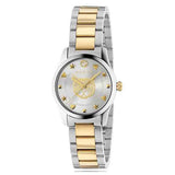 Gucci G Timeless Quartz Silver Dial Two Tone Steel Strap Watch For Women - YA126596 Buy Now By Gucci
