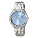 Guess Cosmo Diamonds Blue Dial Silver Steel Strap Watch for Women - GW0033L5 Buy Now By Guess