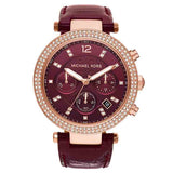Michael Kors Parker Chronograph Red Dial Red Leather Strap Watch For Women - MK6986 Buy Now By Michael Kors