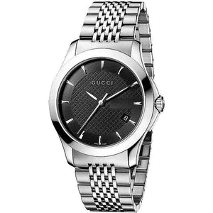 Gucci G Timeless Black Dial Silver Steel Strap Watch For Men - YA126402 Buy Now By Gucci