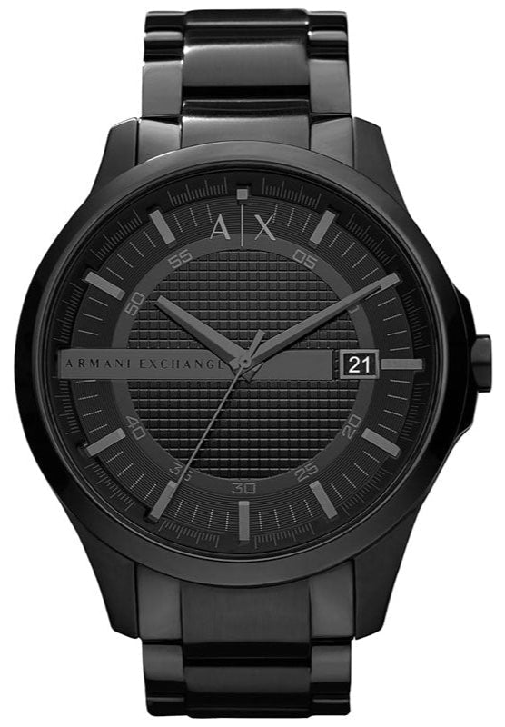 Armani Exchange Hampton Chronograph Black Dial Black Steel Strap Watch For Men - AX2104 Buy Now By Armani Exchange