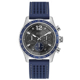 Guess Fleet Chronograph Black Dial Blue Rubber Strap Watch for Men - W0971G2 Buy Now By Guess