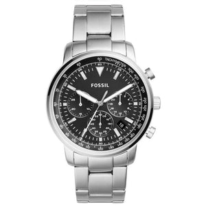 Fossil Goodwin Chronograph Black Dial Silver Steel Strap Watch for Men - FS5412 Buy Now By Fossil