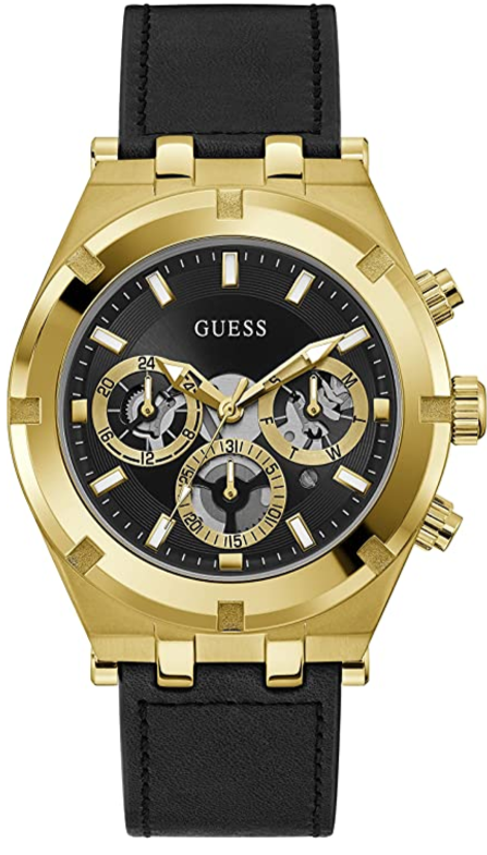 Guess Continental Black Dial Black Rubber Strap Watch for Men - GW0262G2 Buy Now By Guess