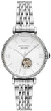 Emporio Armani Gianni T-Bar Automatic Silver Dial Silver Steel Strap Watch For Women - AR60022 Buy Now By Emporio Armani