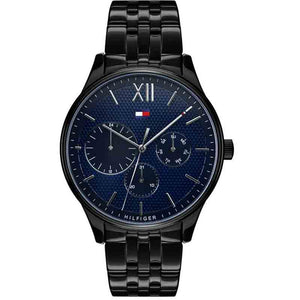 Tommy Hilfiger Damon Quartz Chronograph Blue Dial Black Steel Strap Watch for Men - 1791454 Buy Now By Tommy Hilfiger