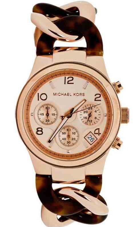 Michael Kors Runway Rose Gold Dial Two Tone Steel Strap Watch for Women - MK4269 Buy Now By Michael Kors