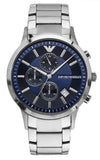 Emporio Armani Renato Chronograph Blue Dial Silver Steel Strap Watch For Men - AR11164 Buy Now By Emporio Armani