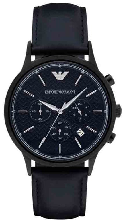 Emporio Armani Renato Chronograph Quartz Blue Dial Blue Leather Strap Watch For Men - AR2481 Buy Now By Emporio Armani