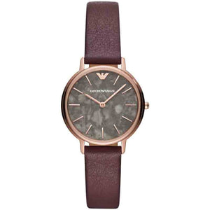 Emporio Armani Quartz Grey Dial Brown Leather Strap Watch For Women - AR11172 Buy Now By Emporio Armani