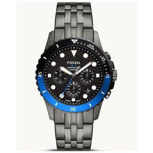 Fossil FB-01 Chronograph Black Dial Grey Steel Strap Watch for Men - FS5835 Buy Now By Fossil