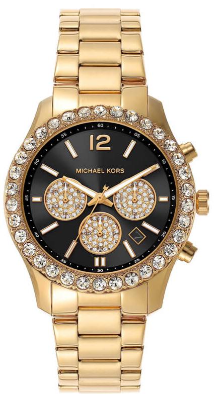 Michael Kors Berkley Chronograph Black Dial Gold Steel Strap Watch For Women - MK7414 Buy Now By Michael Kors