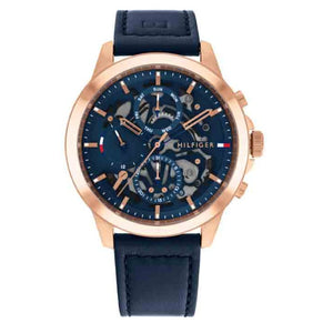 Tommy Hilfiger Henry Chronograph Quartz Blue Dial Blue Leather Strap Watch For Men - 1710475 Buy Now By Tommy Hilfiger