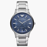 Emporio Armani Renato Automatic Blue Dial Silver Steel Strap Watch For Men - AR60037 Buy Now By Emporio Armani