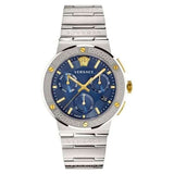 Versace Greca Quartz Blue Dial Silver Steel Strap Watch For Men - VEZ900221 Buy Now By Versace