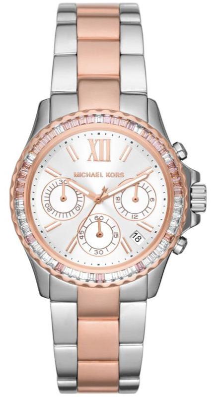 Michael Kors Everest Chronograph White Dial Two Tone Steel Strap Watch For Women - MK7214 Buy Now By Michael Kors