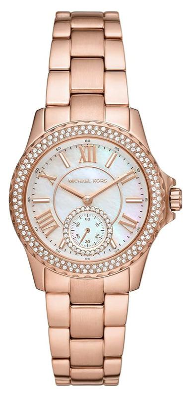 Michael Kors Camille Quartz Mother of Pearl White Dial Rose Gold Steel Strap Watch For Women - MK7364 Buy Now By Michael Kors