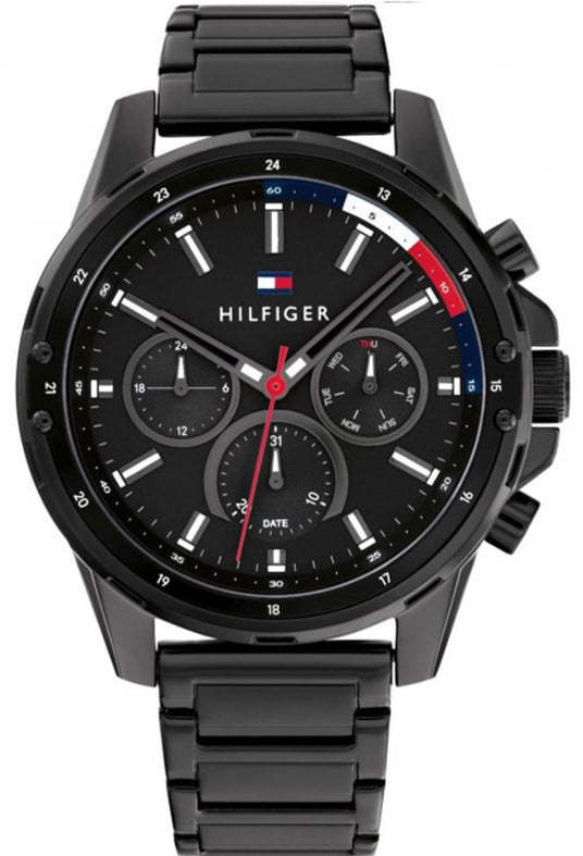 Tommy Hilfiger Mason Chronograph Black Dial Black Steel Strap Watch For Men - 1791935 Buy Now By Tommy Hilfiger