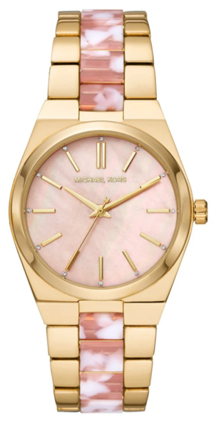 Michael Kors Channing Quartz Mother of Pearl Pink Dial Two Tone Steel Strap Watch For Women - MK6650 Buy Now By Michael Kors