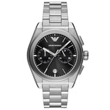 Emporio Armani Federico Chronograph Black Dial Silver Steel Strap Watch For Men - AR11560 Buy Now By Emporio Armani