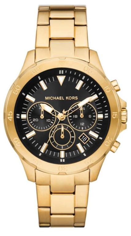 Michael Kors Greyson Chronograph Black Dial Gold Steel Strap Watch For Men - MK9108 Buy Now By Michael Kors