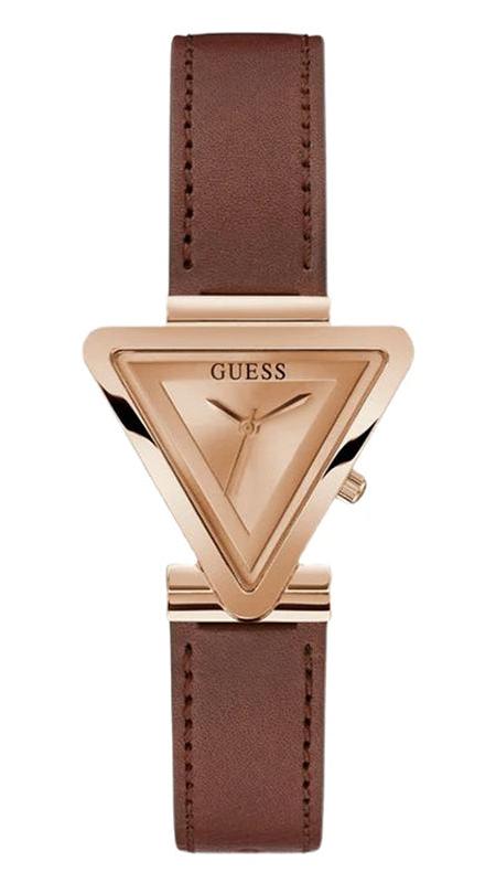 Guess Fame Quartz Rose Gold Dial Brown Leather Strap Watch For Women - GW0548L2 Buy Now By Guess