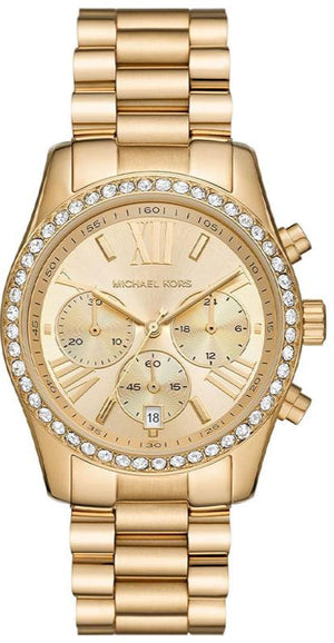 Michael Kors Lexington Chronograph Gold Dial Gold Steel Strap Watch For Women - MK7377 Buy Now By Michael Kors