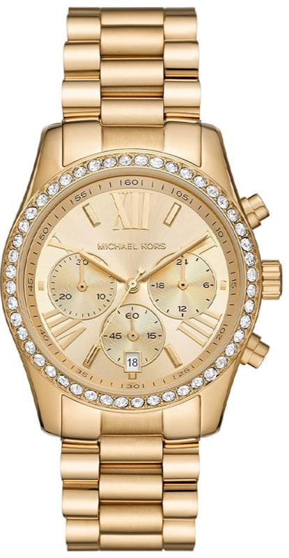 Michael Kors Lexington Chronograph Gold Dial Gold Steel Strap Watch For Women - MK7377 Buy Now By Michael Kors