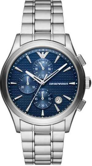 Emporio Armani Chronograph Blue Dial Silver Steel Strap Watch For Men - AR11528 Buy Now By Emporio Armani
