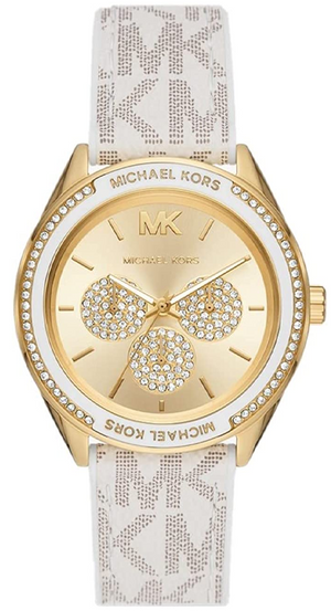 Michael Kors Jessa Multifunction Gold Dial White Leather Strap Watch For Women - MK7204 Buy Now By Michael Kors