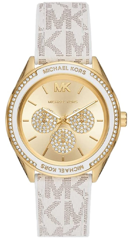 Michael Kors Jessa Multifunction Gold Dial White Leather Strap Watch For Women - MK7204 Buy Now By Michael Kors