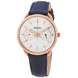 Fossil Tailor White Dial Blue Leather Strap Watch for Women - ES4394 Buy Now By Fossil