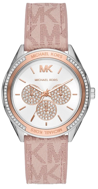 Michael Kors Multifunction Silver Dial Pink Leather Strap Watch For Women - MK7206 Buy Now By Michael Kors