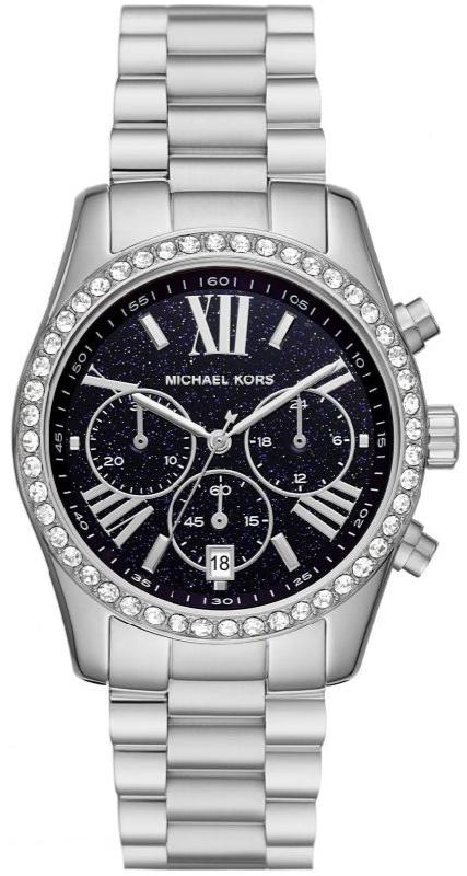 Michael Kors Lexington Chronograph Black Dial Silver Steel Strap Watch For Women - MK7277 Buy Now By Michael Kors