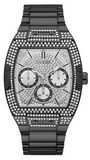 Guess Phoenix Multifunction Crystals Silver Dial Black Steel Strap Watch For Men - GW0094G3 Buy Now By Guess