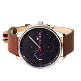 Tommy Hilfiger Chase Chronograph Grey Dial Brown Leather Strap Watch For Men - 1791487 Buy Now By Tommy Hilfiger