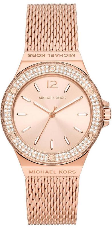 Michael Kors Lennox Three Hand Rose Gold Dial Rose Gold Mesh Strap Watch For Women - MK7336 Buy Now By Michael Kors