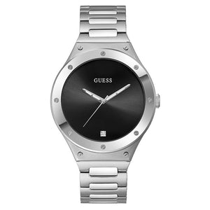 Guess Scope Black Dial Silver Steel Strap Watch for Men - GW0427G1 Buy Now By Guess