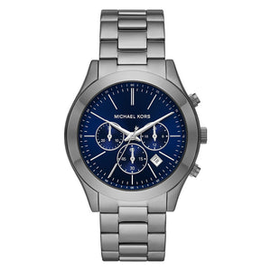 Michael Kors Slim Runway Chronograph Blue Dial Grey Steel Strap Watch For Men - MK8987 Buy Now By Michael Kors