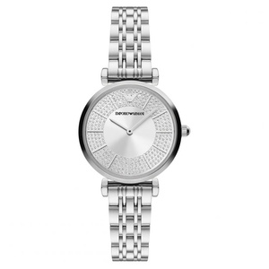 Emporio Armani Gianni T-Bar Quartz Silver Dial Silver Steel Strap Watch For Women - AR11445 Buy Now By Emporio Armani