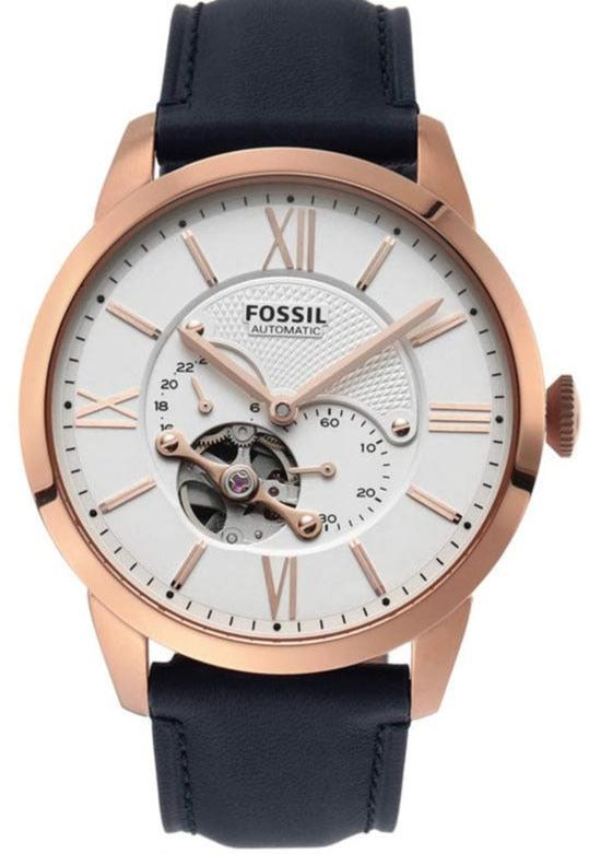 Fossil Townsman Automatic White Dial Navy Blue Leather Strap Watch for Men - ME3171 Buy Now By Fossil