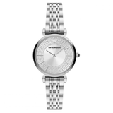 Emporio Armani Gianni T-Bar Quartz Silver Dial Silver Steel Strap Watch For Women - AR11445 Buy Now By Emporio Armani